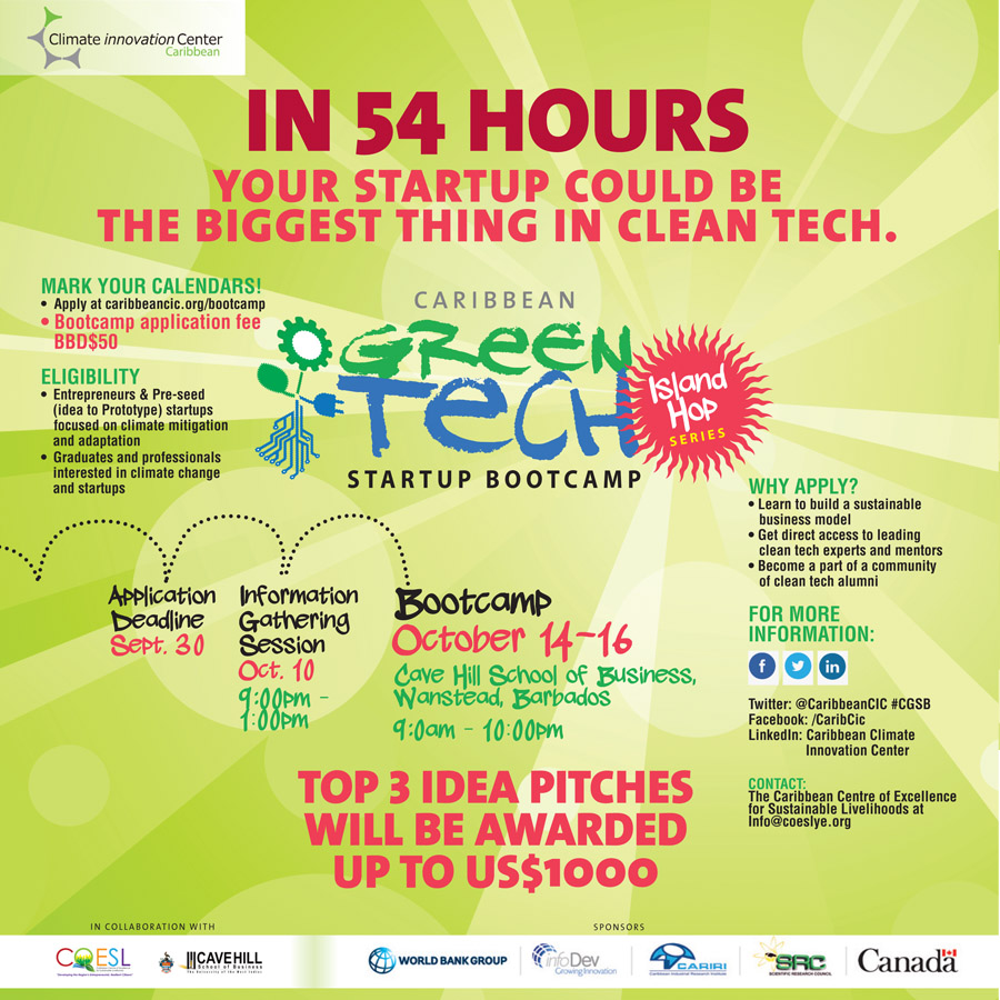 Caribbean Climate Innovation Centre (CCIC) Idea Generation Session and Boot Camp